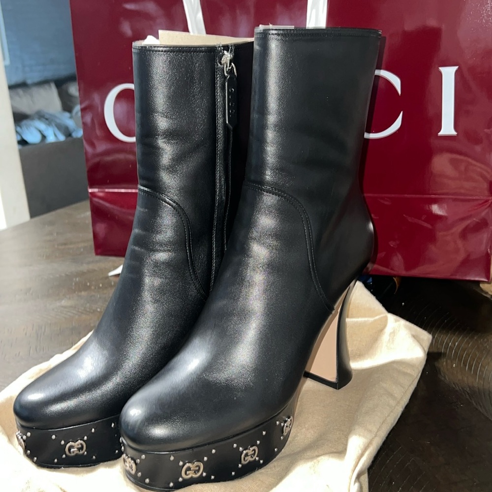 Gucci 115mm platform leather boots